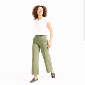 Olive green wide leg crop